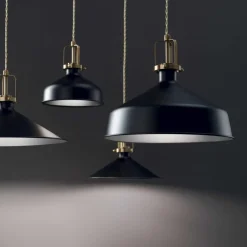 Lampade A Sospensione-Ideal Lux eris-1 sp1 lampada a sospensione vintage nera