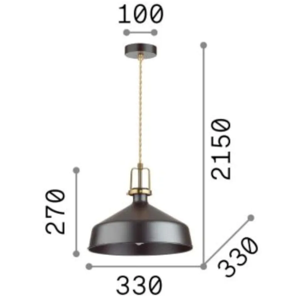 Lampadari Cucina-Ideal Lux eris-2 sp1 lampadario da cucina nero opaco vintage
