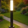 Lampioni Da Giardino-Ideal Lux etere pt 3000k lampione nero da esterno ip44 led 9,5w