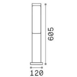 Lampioni Da Giardino-Ideal Lux etere pt 3000k lampione nero da esterno ip44 led 9,5w