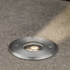 Faretti Da Esterno-Ideal Lux faretto da esterno incasso calpestabile tondo ip67 3w 3000k 220v floor pt d09
