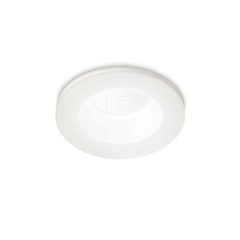 Faretti Da Incasso-Ideal Lux faretto da incasso led 8w 3000k room-65 fi round bianco tondo