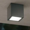 Faretti Da Esterno-Ideal Lux faretto per esterno led techo pl1 small cubo antracite