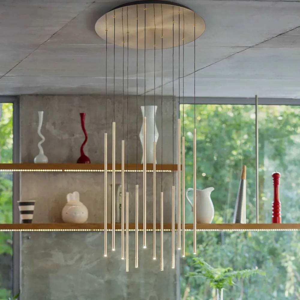 Lampadari Moderni-Ideal Lux filo lampadario sp12 design moderno ottone led 19w 3000k