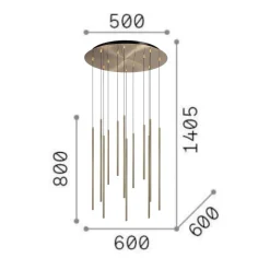 Lampadari Moderni-Ideal Lux filo lampadario sp12 design moderno ottone led 19w 3000k