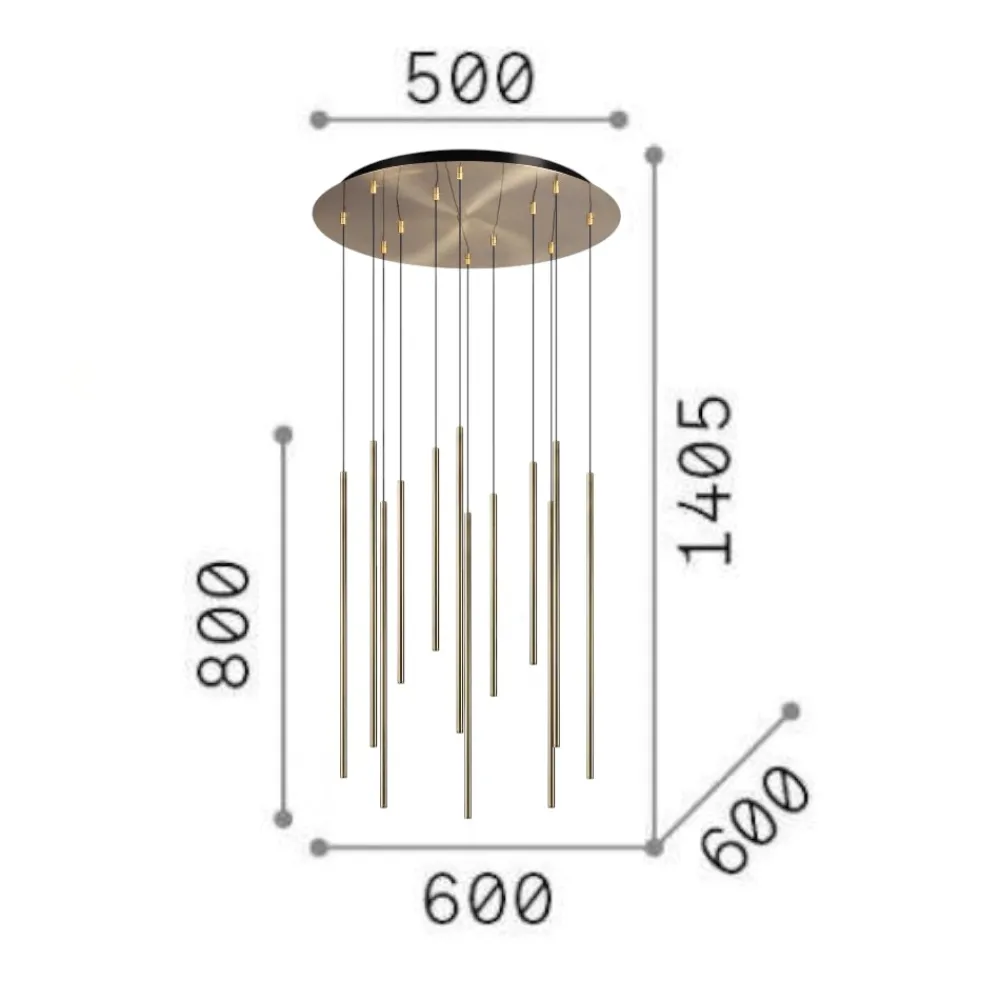 Lampadari Moderni-Ideal Lux filo lampadario sp12 design moderno ottone led 19w 3000k