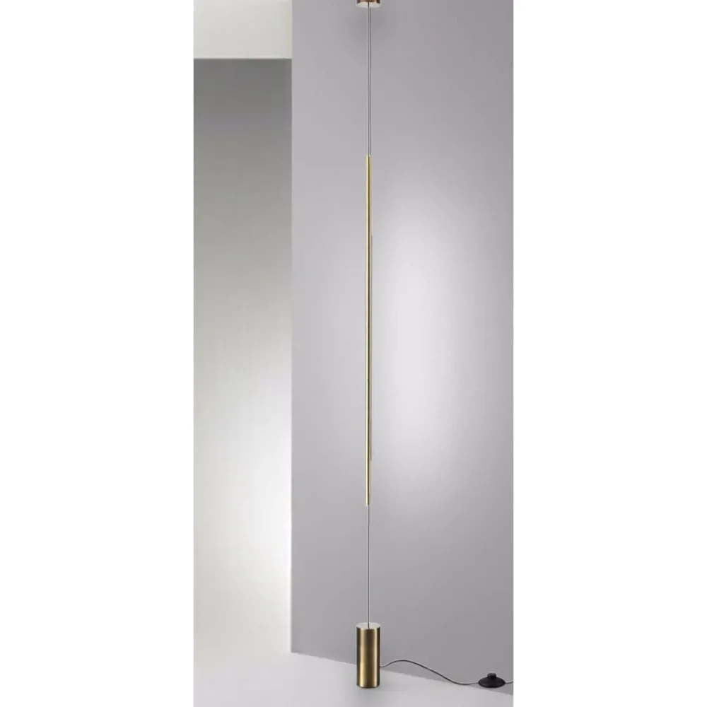 Lampade Da Terra-Ideal Lux filo pt lampada da terra sospesa dal soffitto led 15w 3000k ottone