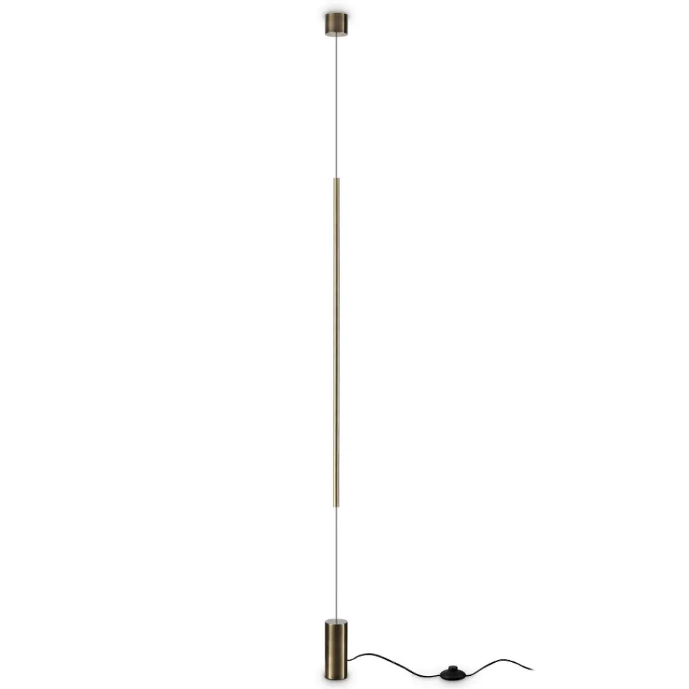 Lampade Da Terra-Ideal Lux filo pt lampada da terra sospesa dal soffitto led 15w 3000k ottone