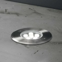 Faretti Da Esterno-Ideal Lux floor pt d12 faretto per esterni da incasso 6w 3000k calpestabile ip67