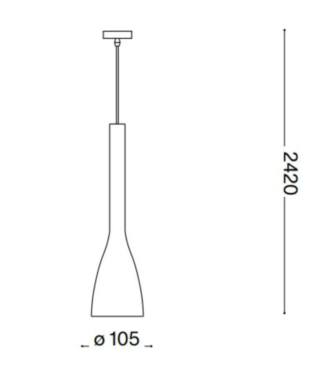 Lampade A Sospensione-Ideal Lux flut sp1 small lampada a sospensione per isola cono vetro bianco