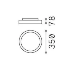 Plafoniere Moderne-Ideal Lux fly pl d35 plafoniera cucina 18w 3000k tonda bianca 35cm