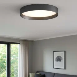 Plafoniere Moderne-Ideal Lux fly pl d35 plafoniera nera led 4000k per cucina