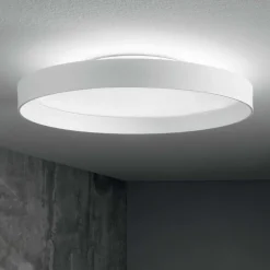 Plafoniere Moderne-Ideal Lux fly pl d45 plafoniera rotonda bianca led 4000k