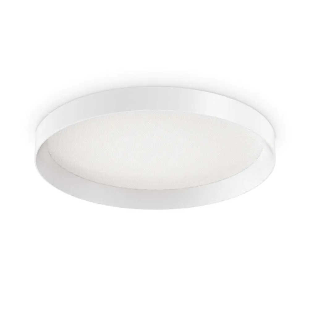Plafoniere Moderne-Ideal Lux fly pl d45 plafoniera rotonda bianca led 4000k