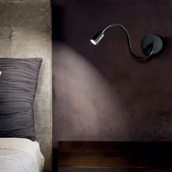 Applique Camera Da Letto-Ideal Lux focus-1 ap applique nero da lettura per comodino camera da letto