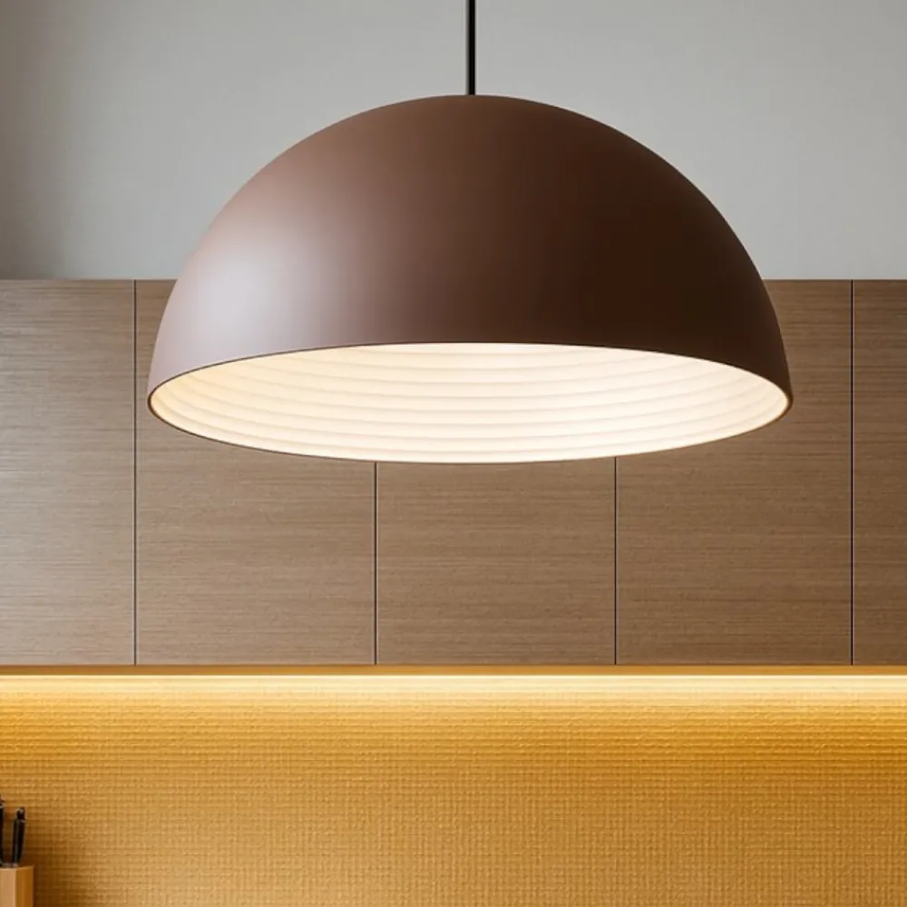 Lampadari Cucina-Ideal Lux folk sp1 d40 lampadario da cucina paralume marrone ossidato