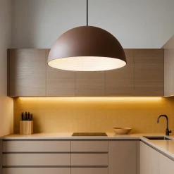 Lampadari Cucina-Ideal Lux folk sp1 d40 lampadario da cucina paralume marrone ossidato