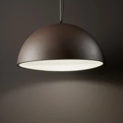 Lampadari Cucina-Ideal Lux folk sp1 d40 lampadario da cucina paralume marrone ossidato