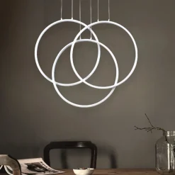 Lampadari Moderni-Ideal Lux frame lampadario bianco design moderno led 82w 3000k