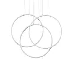 Lampadari Moderni-Ideal Lux frame lampadario bianco design moderno led 82w 3000k