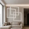 Lampadari Moderni-Ideal Lux frame lampadario per soggiorno moderno bianco led 80w 3000k