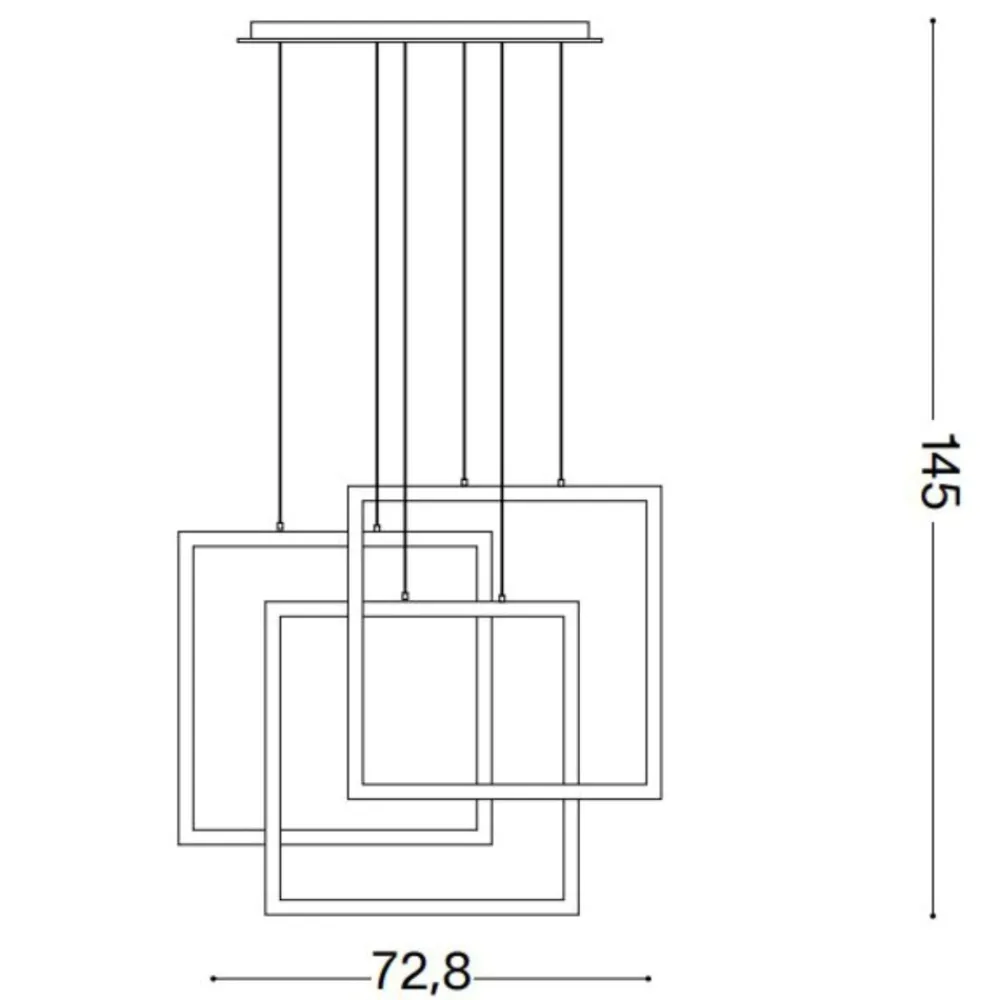 Lampadari Moderni-Ideal Lux frame lampadario per soggiorno moderno bianco led 80w 3000k