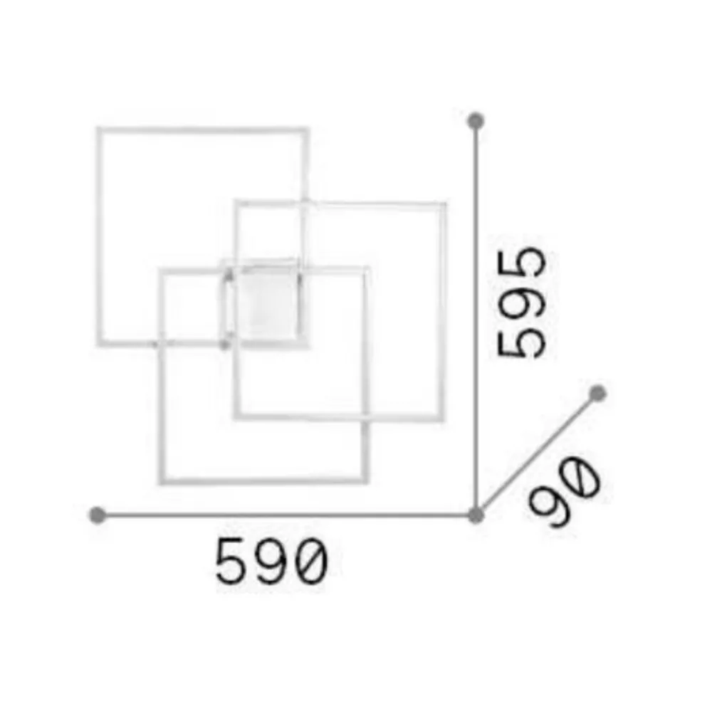 Plafoniere Moderne-Ideal Lux frame pl quadrato 2700k plafoniera design squadrato led