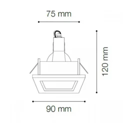 Faretti Da Incasso-Ideal Lux funky fi faretto quadrato da incasso metallo bianco