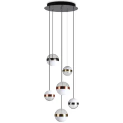 Lampadari Moderni-Ideal Lux galaxy sp6 lampadario moderno pendenti a sfera per soggiorno