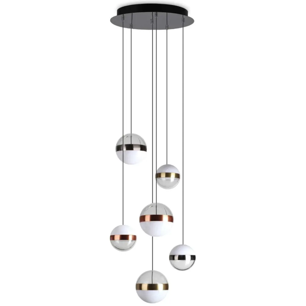 Lampadari Moderni-Ideal Lux galaxy sp6 lampadario moderno pendenti a sfera per soggiorno
