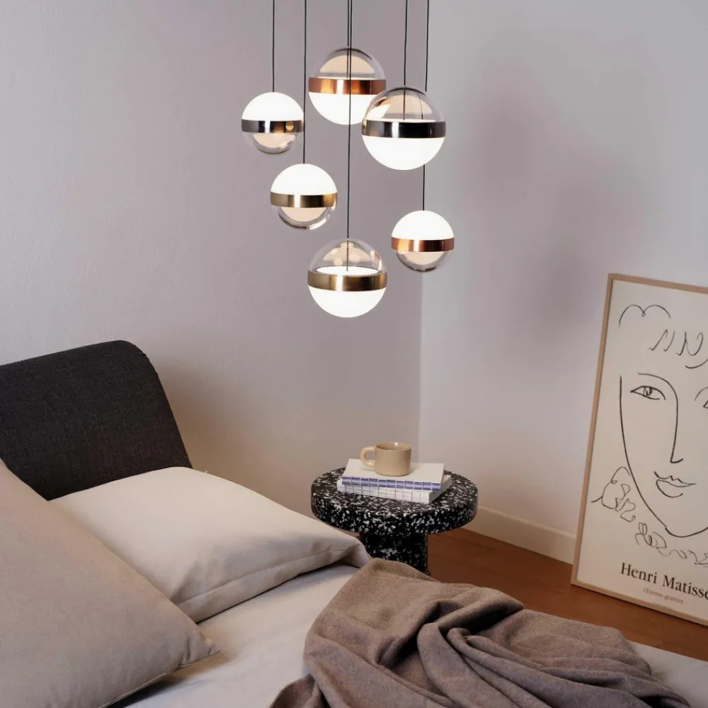 Lampadari Moderni-Ideal Lux galaxy sp6 lampadario moderno pendenti a sfera per soggiorno
