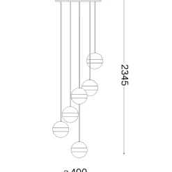 Lampadari Moderni-Ideal Lux galaxy sp6 lampadario moderno pendenti a sfera per soggiorno