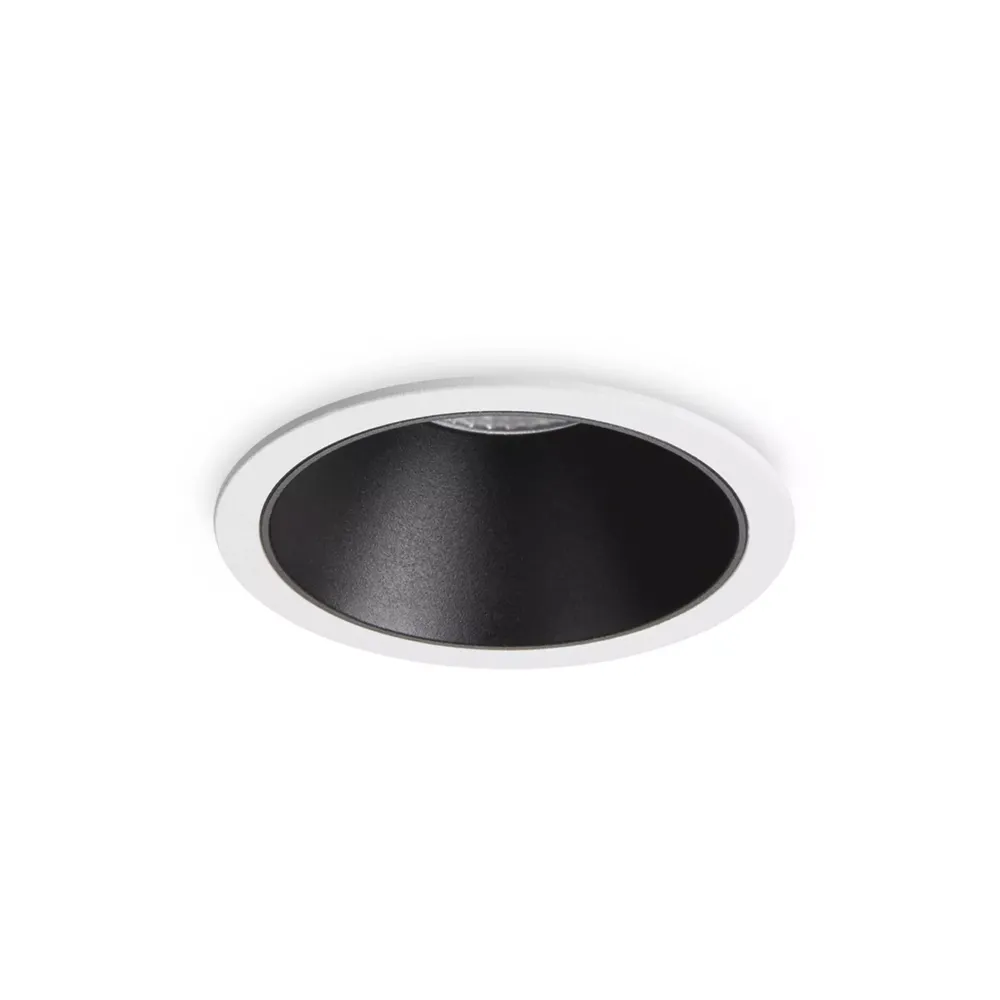 Faretti Da Incasso-Ideal Lux game round faretto da incasso led 11w 3000k bianco nero