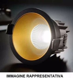 Faretti Da Incasso-Ideal Lux game round faretto da incasso led 11w 3000k bianco nero