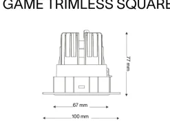 Faretti Da Incasso-Ideal Lux game trimless faretto da incasso quadrato a soffitto bianco 11w 3000k