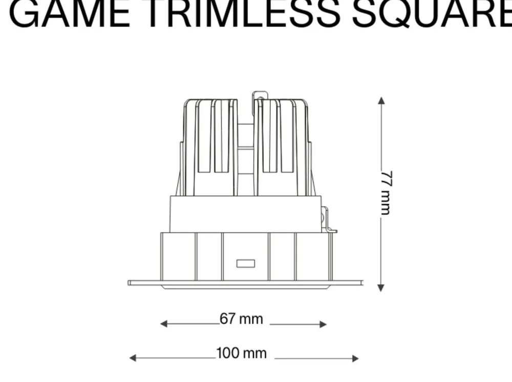 Faretti Da Incasso-Ideal Lux game trimless faretto da incasso quadrato a soffitto bianco 11w 3000k