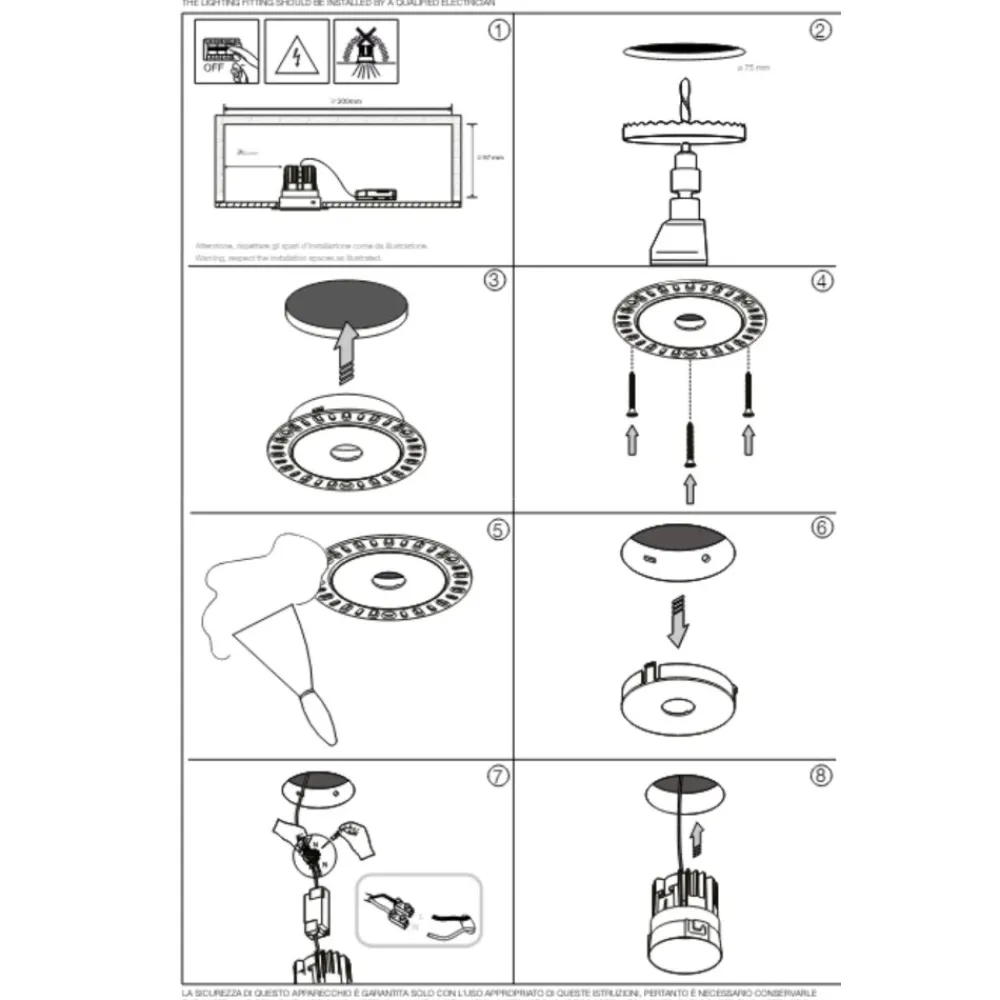 Faretti Da Incasso-Ideal Lux game trimless faretto led incasso 11w 3000k 220v bianco rotondo