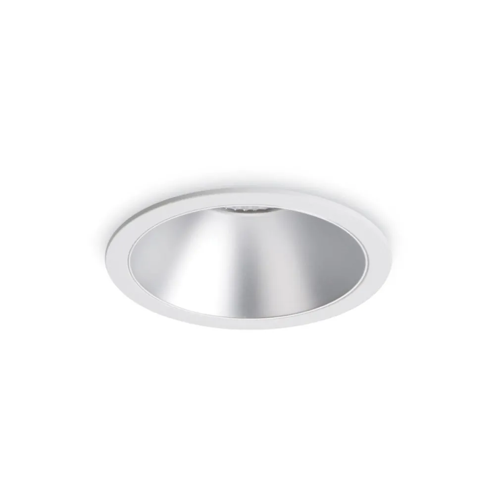 Faretti Da Incasso-Ideal Lux game trim round bianco argento faretto 11w 3000k rotondo da incasso 220v