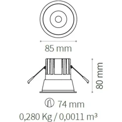 Faretti Da Incasso-Ideal Lux game trim round bianco argento faretto 11w 3000k rotondo da incasso 220v