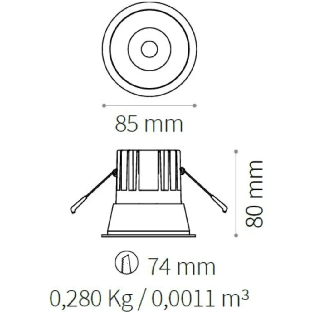 Faretti Da Incasso-Ideal Lux game trim round bianco argento faretto 11w 3000k rotondo da incasso 220v