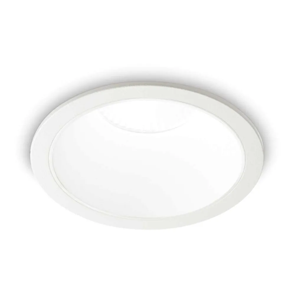 Faretti Da Incasso-Ideal Lux game trim round faretto da incasso a led 11w 3000k bianco rotondo