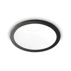 Faretti Da Incasso-Ideal Lux game trim round faretto da incasso led 11w 3000k nero bianco
