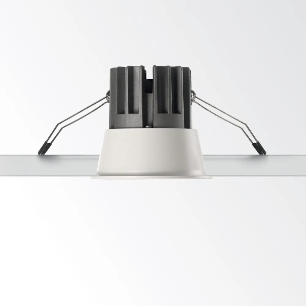 Faretti Da Incasso-Ideal Lux game trim round faretto da incasso led 11w 3000k nero bianco