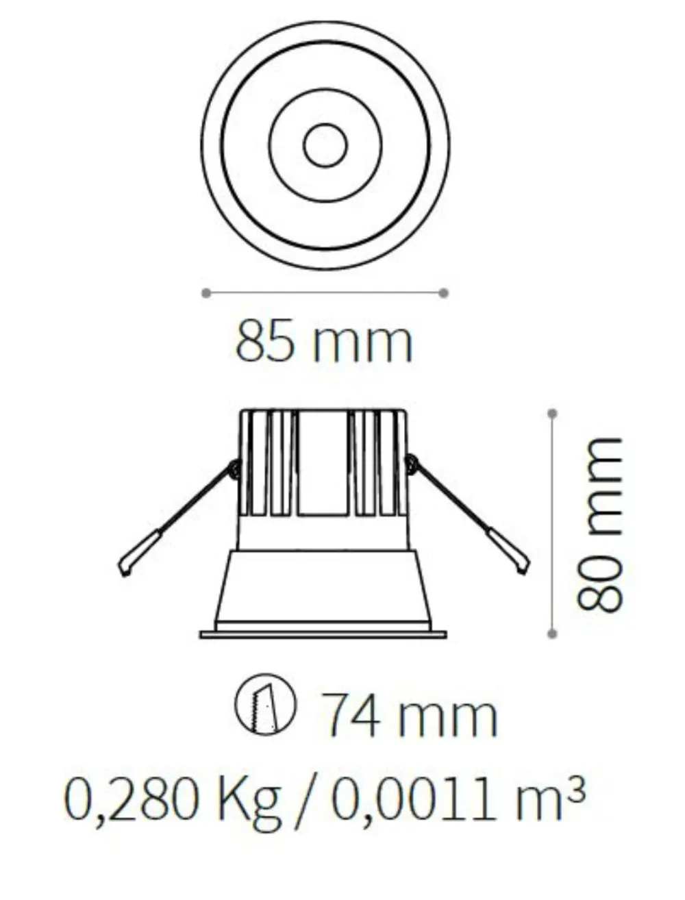 Faretti Da Incasso-Ideal Lux game trim round faretto da incasso led 11w 3000k nero bianco