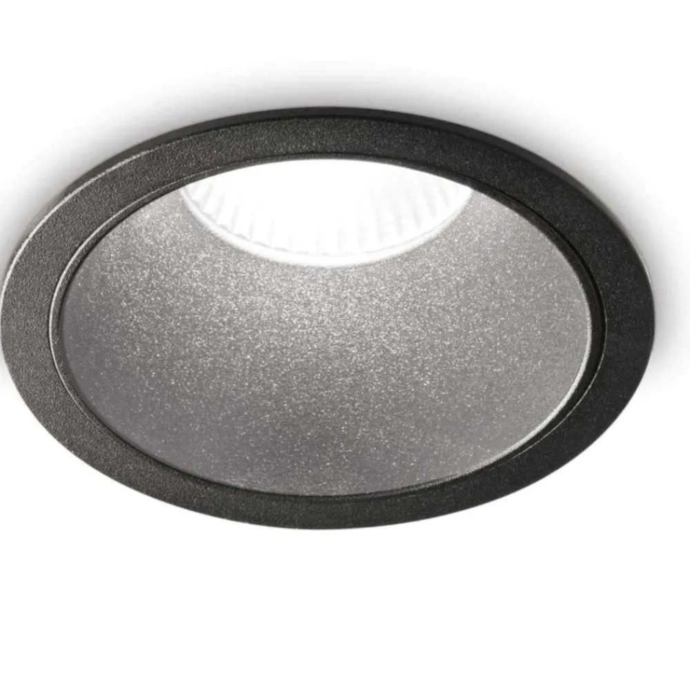 Faretti Da Incasso-Ideal Lux game trim round nero faretto da incasso led 11w 4000k rotondo