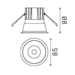 Faretti Da Incasso-Ideal Lux game trim round 11w 3000k ip65 faretto da incasso per bagno bianco