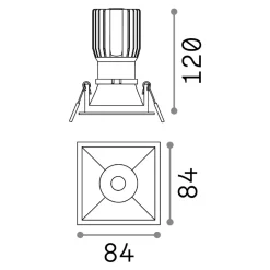 Faretti Da Incasso-Ideal Lux game trim square faretto da incasso led 11w 3000k 220v bianco