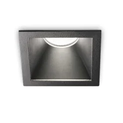 Faretti Da Incasso-Ideal Lux game trim square 11w 3000k faretto nero quadrato da incasso per bagno