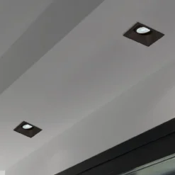 Faretti Da Incasso-Ideal Lux game trim square 11w 3000k faretto nero quadrato da incasso per bagno