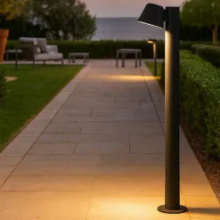 Lampioni Da Giardino-Ideal Lux gas pt1 lampione da giardino nero moderno